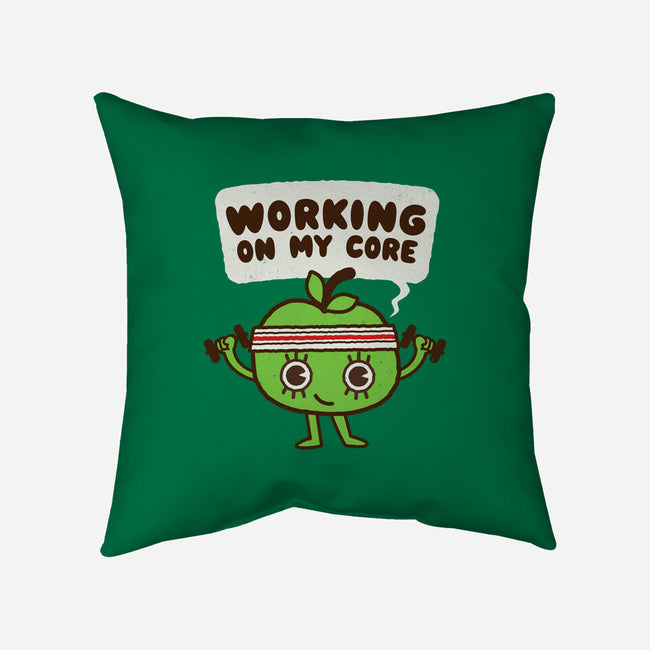 Working On My Core-None-Removable Cover w Insert-Throw Pillow-Weird & Punderful