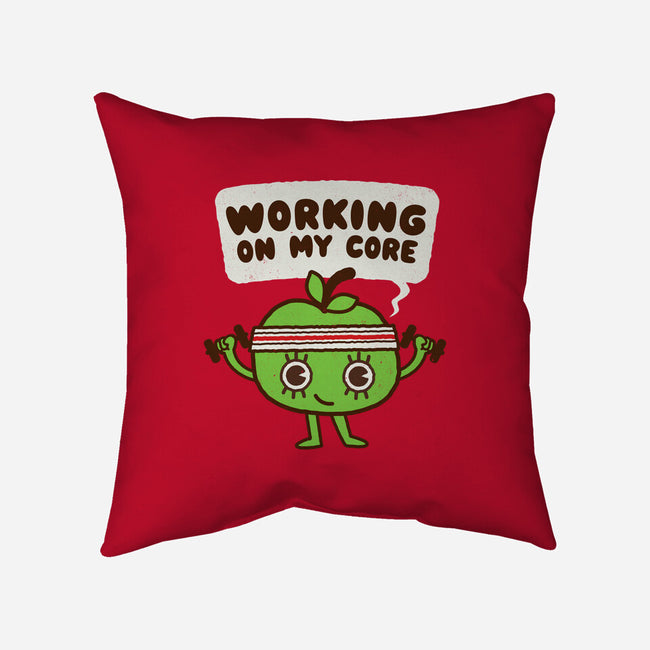 Working On My Core-None-Removable Cover w Insert-Throw Pillow-Weird & Punderful