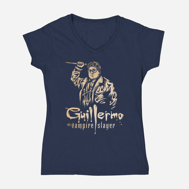 Guillermo The Vampire Slayer-Womens-V-Neck-Tee-kg07
