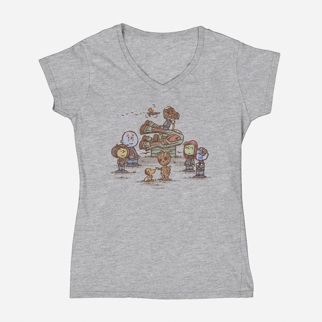 Guard Dog Of The Galaxy-Womens-V-Neck-Tee-kg07