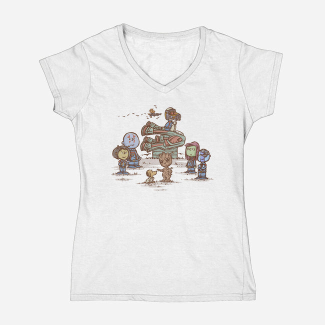 Guard Dog Of The Galaxy-Womens-V-Neck-Tee-kg07