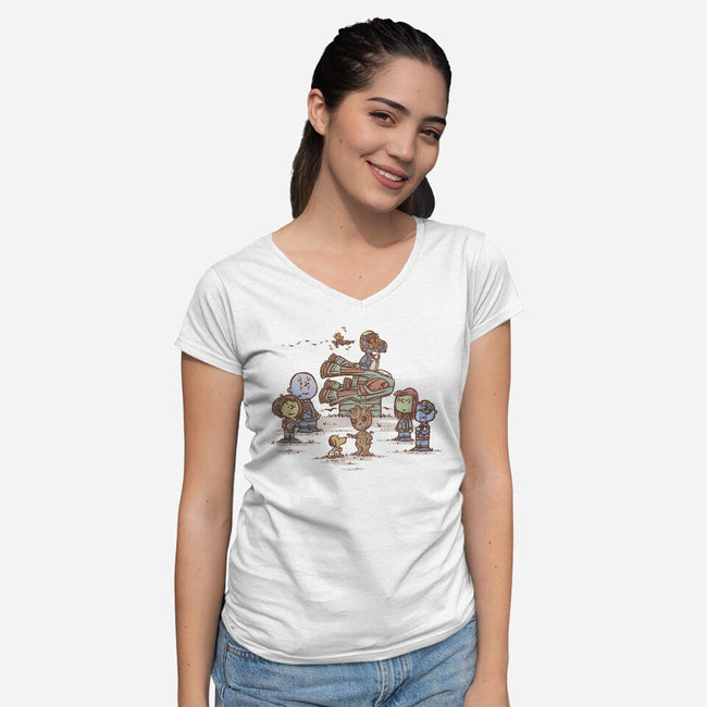 Guard Dog Of The Galaxy-Womens-V-Neck-Tee-kg07