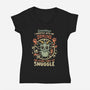 I Wrestle With My Demons-Womens-V-Neck-Tee-kg07