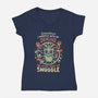 I Wrestle With My Demons-Womens-V-Neck-Tee-kg07
