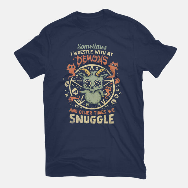 I Wrestle With My Demons-Mens-Heavyweight-Tee-kg07