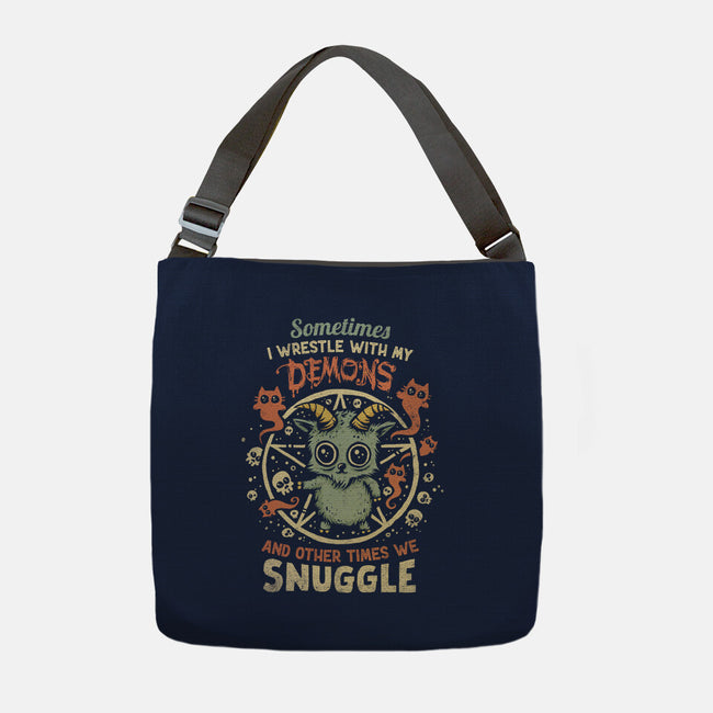 I Wrestle With My Demons-None-Adjustable Tote-Bag-kg07