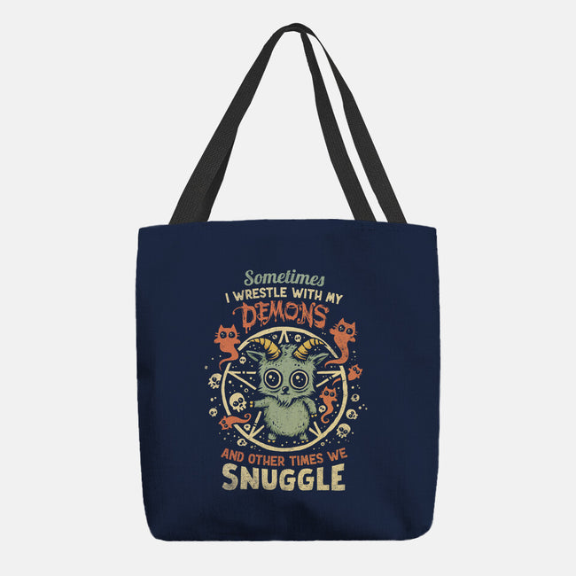 I Wrestle With My Demons-None-Basic Tote-Bag-kg07