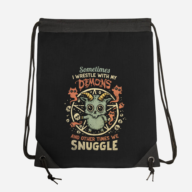 I Wrestle With My Demons-None-Drawstring-Bag-kg07