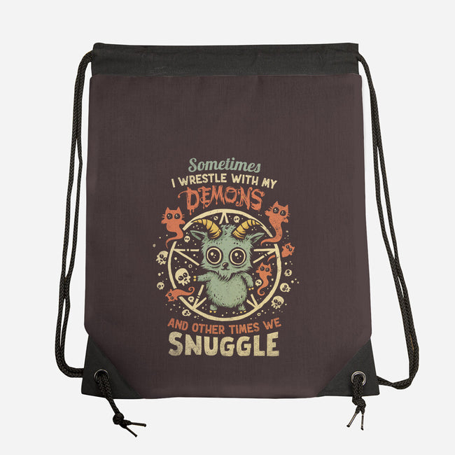 I Wrestle With My Demons-None-Drawstring-Bag-kg07