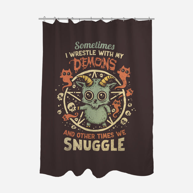 I Wrestle With My Demons-None-Polyester-Shower Curtain-kg07