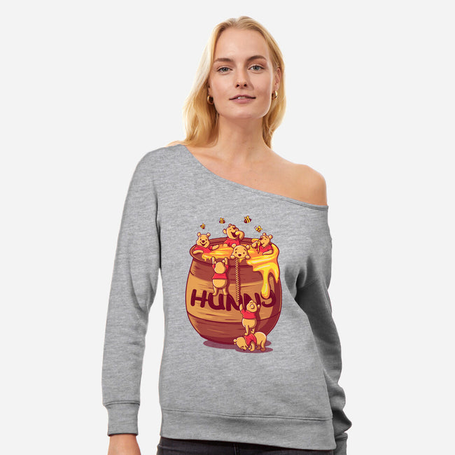 The Hunny Pot-Womens-Off Shoulder-Sweatshirt-erion_designs