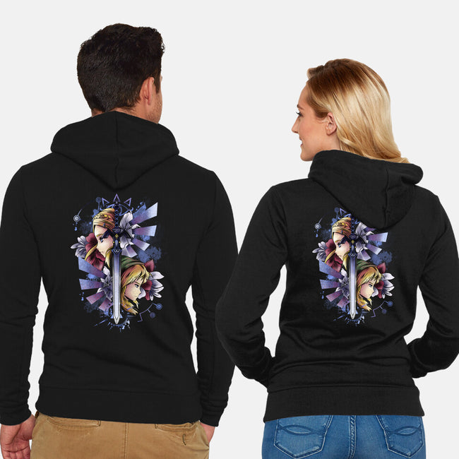 Princess And Knight-Unisex-Zip-Up-Sweatshirt-fanfabio