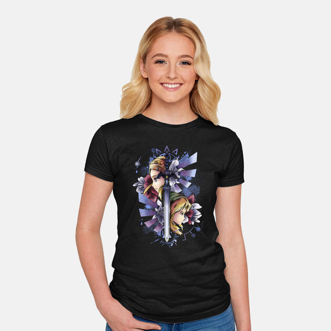 Princess And Knight-Womens-Fitted-Tee-fanfabio