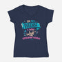 In My Defense-Womens-V-Neck-Tee-rocketman_art