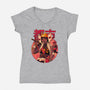 Usagi Urban Samurai-Womens-V-Neck-Tee-Bruno Mota