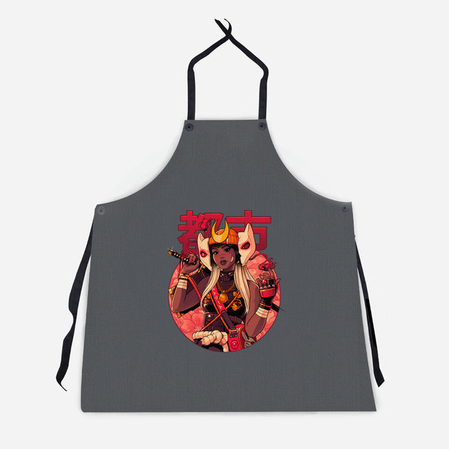 Usagi Urban Samurai-Unisex-Kitchen-Apron-Bruno Mota