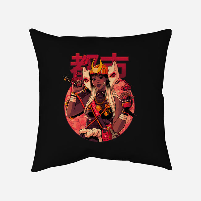 Usagi Urban Samurai-None-Removable Cover w Insert-Throw Pillow-Bruno Mota