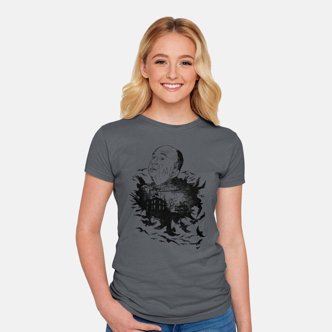 Master Of Suspense-Womens-Fitted-Tee-dalethesk8er