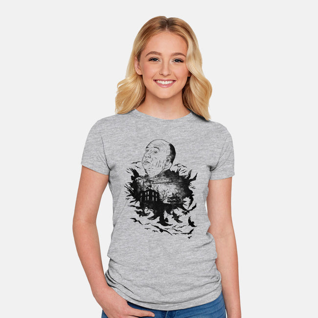 Master Of Suspense-Womens-Fitted-Tee-dalethesk8er