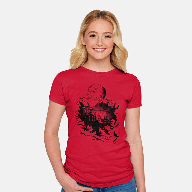 Master Of Suspense-Womens-Fitted-Tee-dalethesk8er