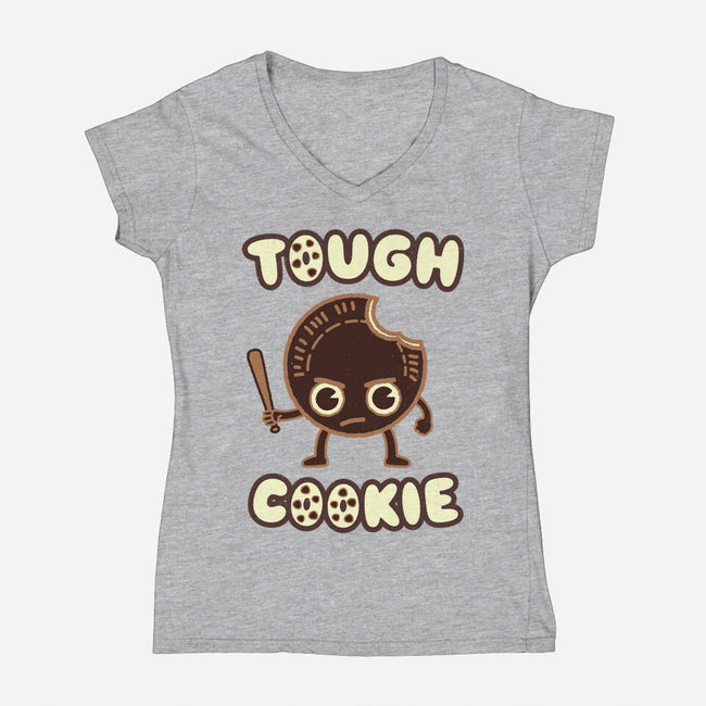 Tough Cookie-Womens-V-Neck-Tee-Weird & Punderful