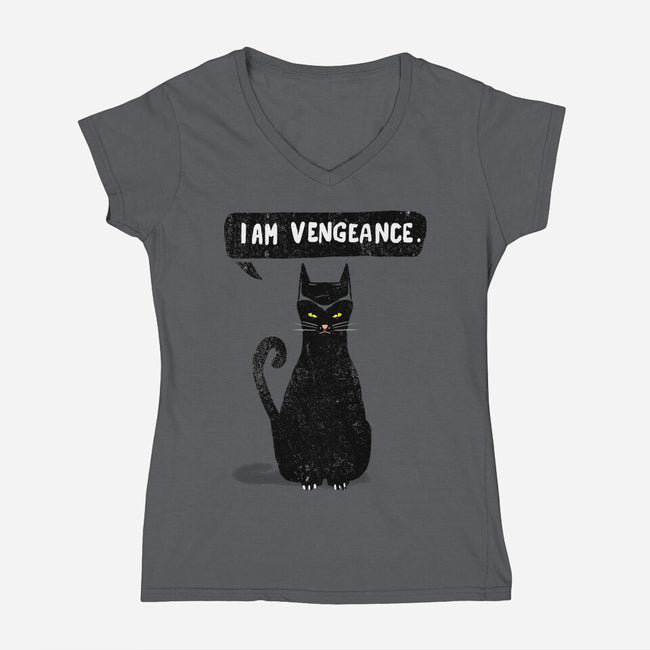 Catman-Womens-V-Neck-Tee-kharmazero