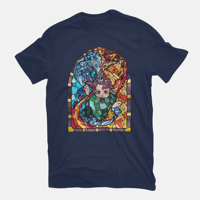Tanjiro Stained Glass-Youth-Basic-Tee-line13design