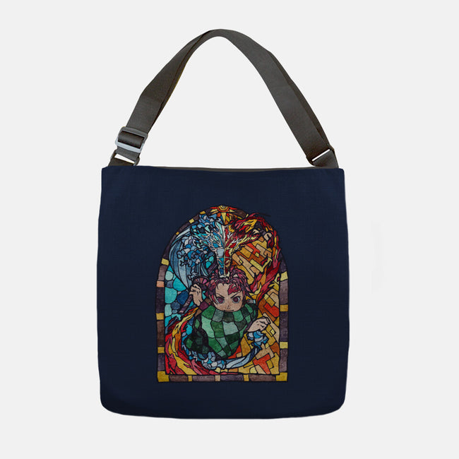 Tanjiro Stained Glass-None-Adjustable Tote-Bag-line13design