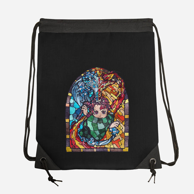 Tanjiro Stained Glass-None-Drawstring-Bag-line13design