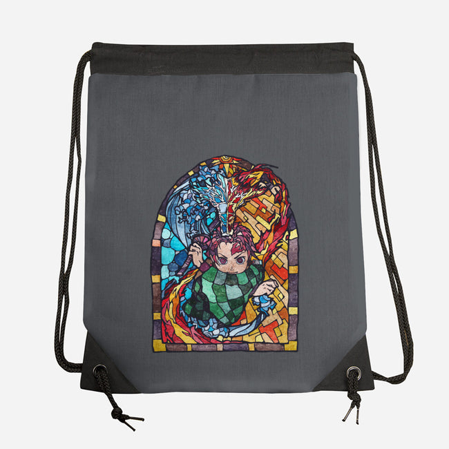 Tanjiro Stained Glass-None-Drawstring-Bag-line13design