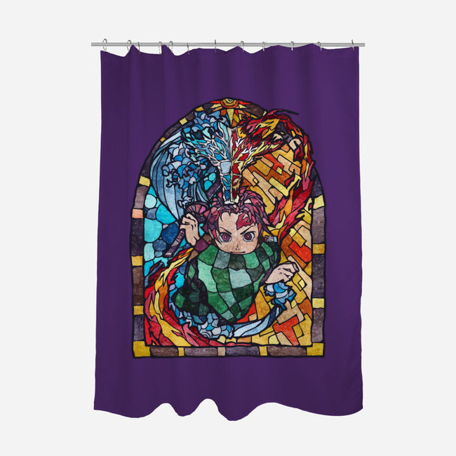 Tanjiro Stained Glass-None-Polyester-Shower Curtain-line13design