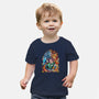 Tanjiro Stained Glass-Baby-Basic-Tee-line13design