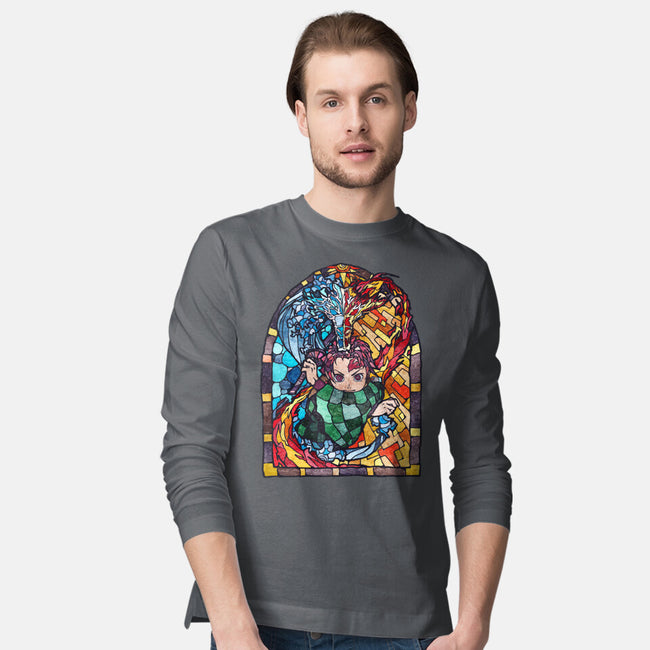 Tanjiro Stained Glass-Mens-Long Sleeved-Tee-line13design
