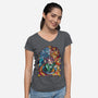 Tanjiro Stained Glass-Womens-V-Neck-Tee-line13design