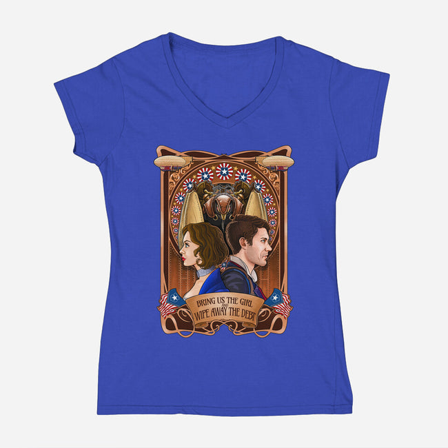 Wipe Away The Debt-Womens-V-Neck-Tee-daobiwan