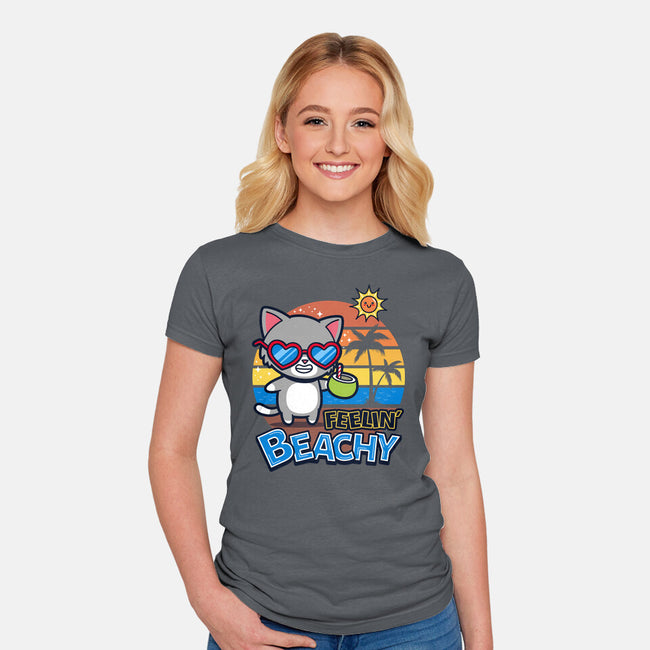 Feelin' Beachy-Womens-Fitted-Tee-Boggs Nicolas