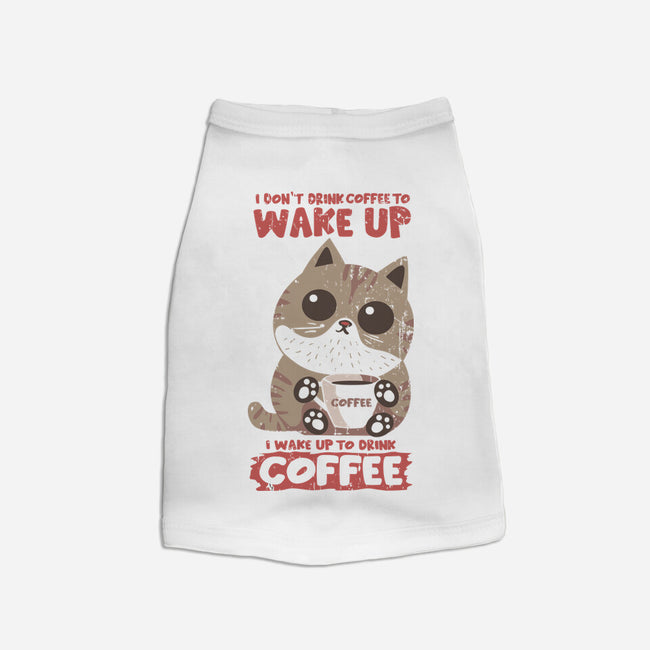 I Wake Up For Coffee-Cat-Basic-Pet Tank-turborat14