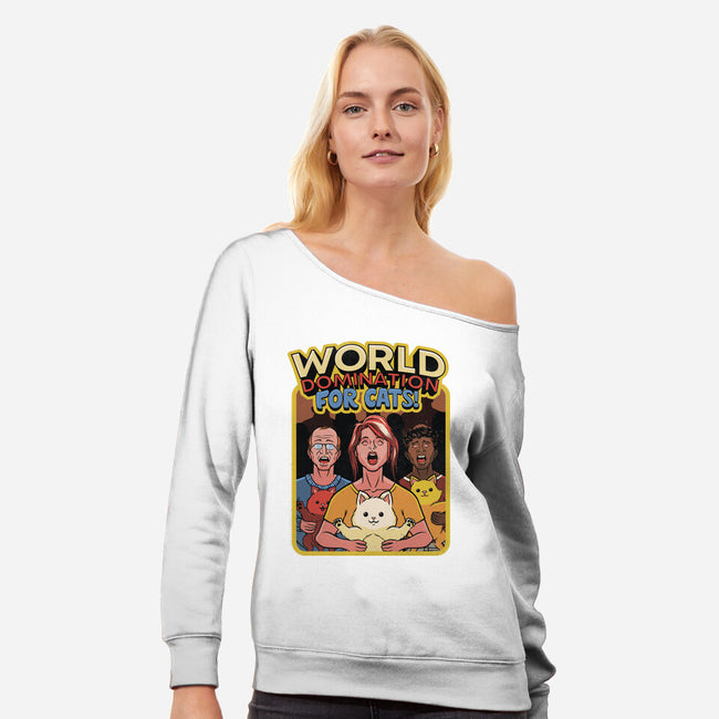 World Domination-Womens-Off Shoulder-Sweatshirt-tobefonseca