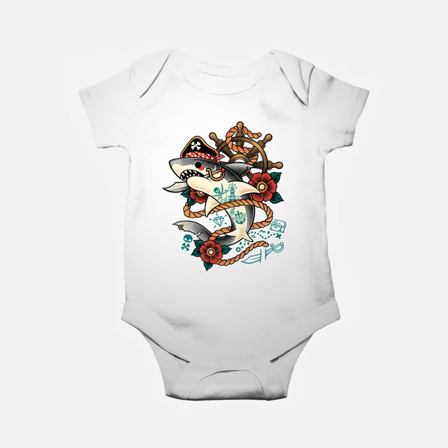 Pirate Shark Tattoo-Baby-Basic-Onesie-NemiMakeit