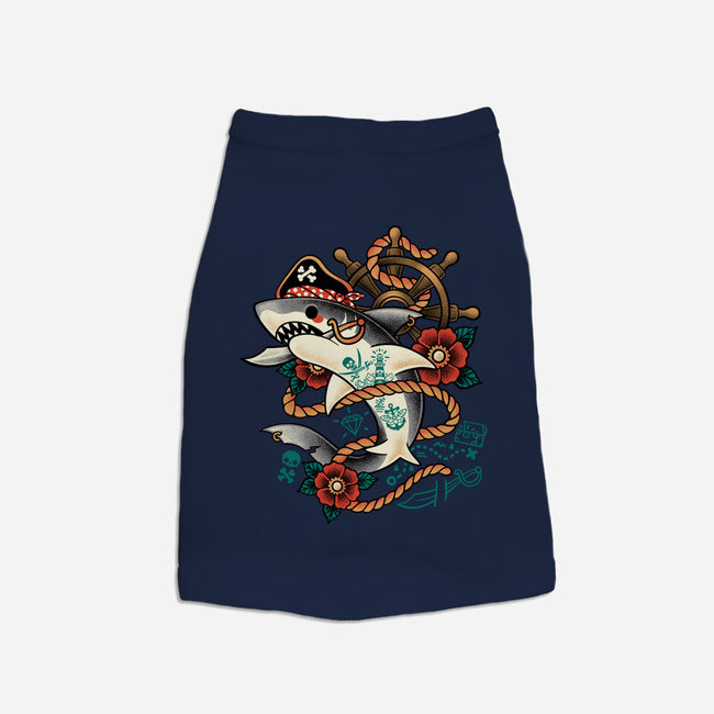 Pirate Shark Tattoo-Dog-Basic-Pet Tank-NemiMakeit