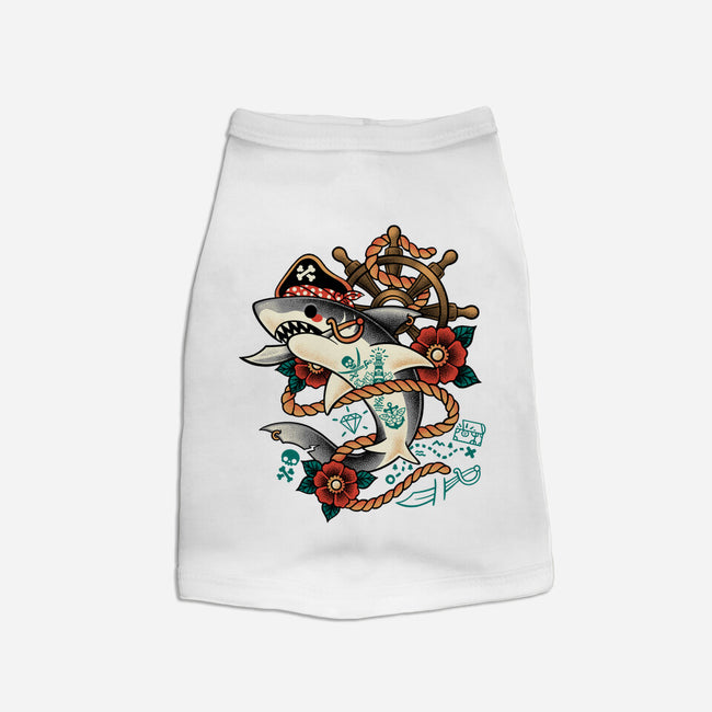 Pirate Shark Tattoo-Dog-Basic-Pet Tank-NemiMakeit