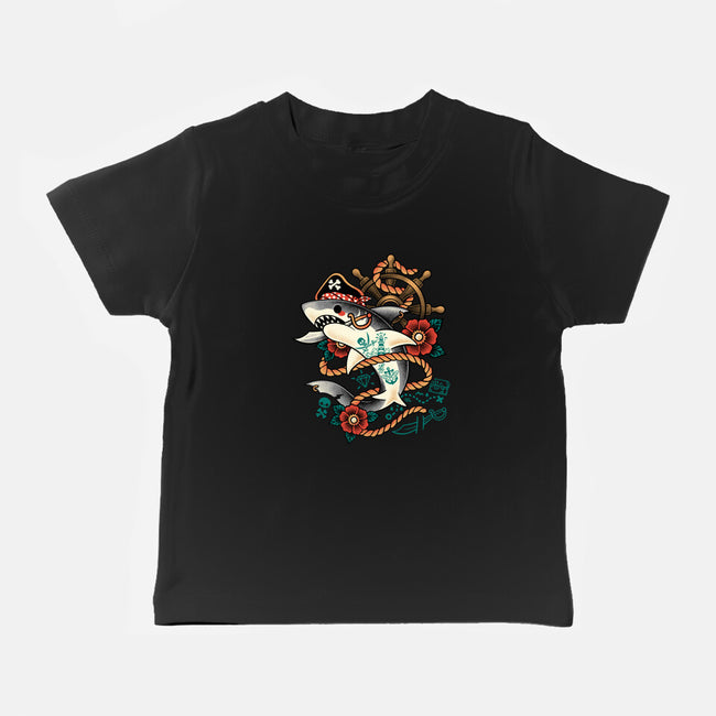 Pirate Shark Tattoo-Baby-Basic-Tee-NemiMakeit