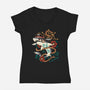 Pirate Shark Tattoo-Womens-V-Neck-Tee-NemiMakeit