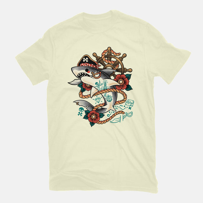 Pirate Shark Tattoo-Mens-Basic-Tee-NemiMakeit