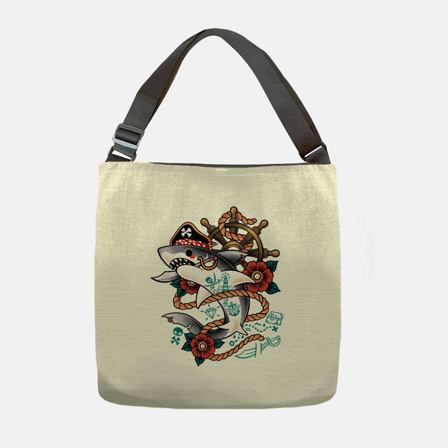 Pirate Shark Tattoo-None-Adjustable Tote-Bag-NemiMakeit