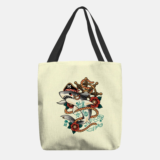 Pirate Shark Tattoo-None-Basic Tote-Bag-NemiMakeit