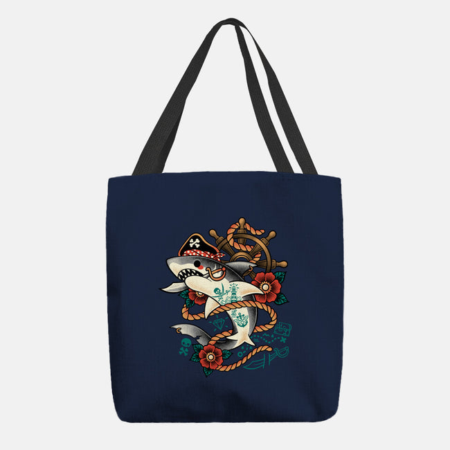 Pirate Shark Tattoo-None-Basic Tote-Bag-NemiMakeit