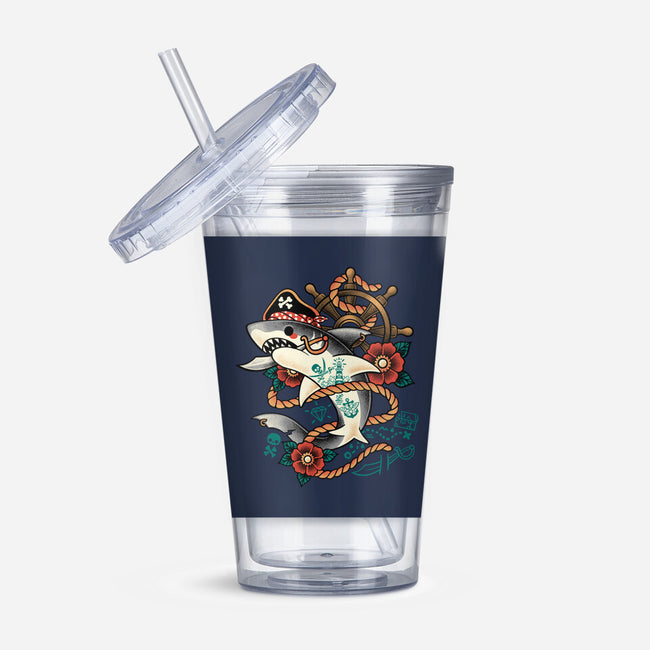 Pirate Shark Tattoo-None-Acrylic Tumbler-Drinkware-NemiMakeit