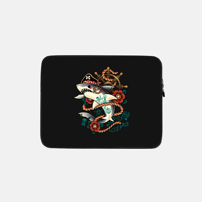 Pirate Shark Tattoo-None-Zippered-Laptop Sleeve-NemiMakeit