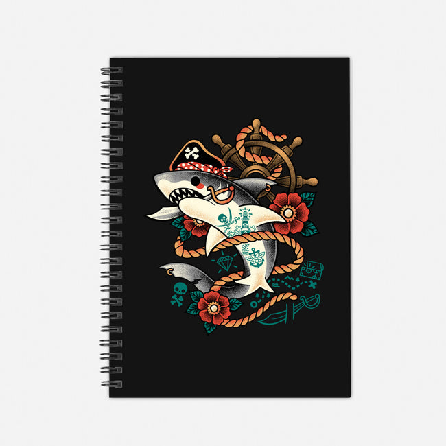 Pirate Shark Tattoo-None-Dot Grid-Notebook-NemiMakeit